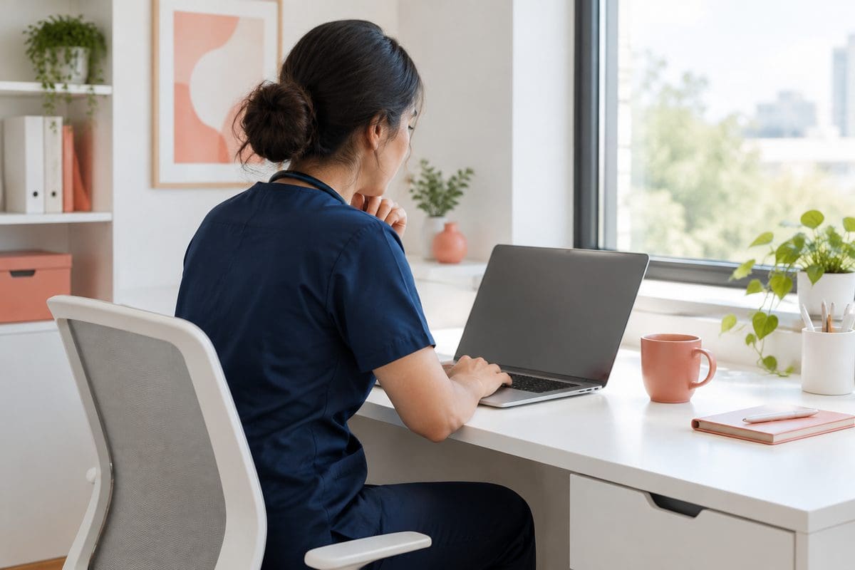 A licensed clinician reviewing an online UTI questionnaire