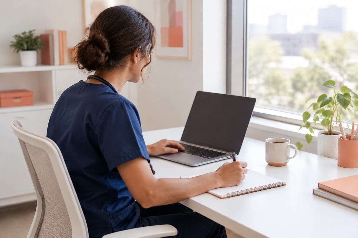 A licensed clinician reviewing a yeast infection questionnaire